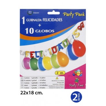 2000823 GUIRNALDA FELICID+10 GLOBOS(12CX12B (144 PIECES)