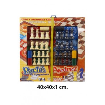 2002300 TABLERO PARCHIS/AJEDREZ (JU3651) (12 PIECES)