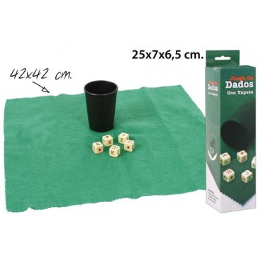 2002305 JUEGO 5 DADOS C/TAPETE (JU4093) (96 PIECES)