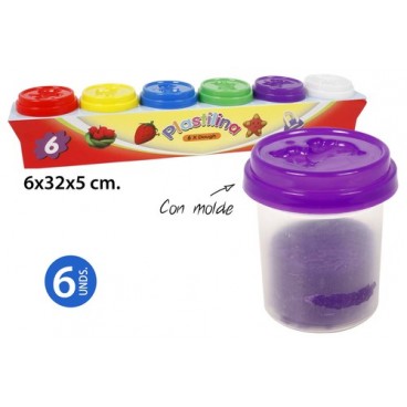 2002455 6 BOTES PLASTILINA (JU6993) (24 PIECES)
