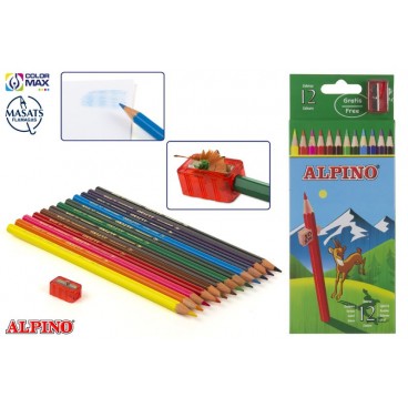 AL000654 - ÉTUI 12 CRAYONS COLORIAGE ALPINO ( 48 PIECES)
