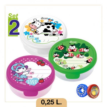 2004835 LADY+WANDA+CUCA / EASY-OPEN / SET DE 2 BOîTES A PROVISION RONDES 0.25 (36 PIECES)