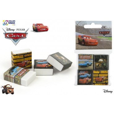 SET 4 GOMMES IMPRIMÉES - CARS ( 72 PIECES)