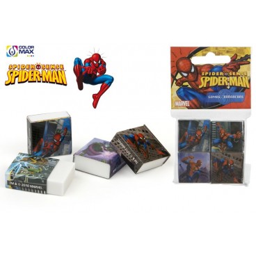 SET 4 GOMMES IMPRIMÉES - SPIDERMAN ( 72 PIECES)