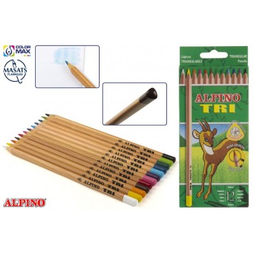 AL000128 - ÉTUI 12 CRAYONS ALPINO TRI ( 48 PIECES)