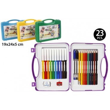 2005928 MALLETTE AVEC 23 ARTICLES SCOLAIRES (16 PIECES)