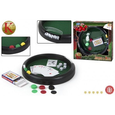 SET POKER - CARTES / DÉS - GAME ZONE ( 12 PIECES)