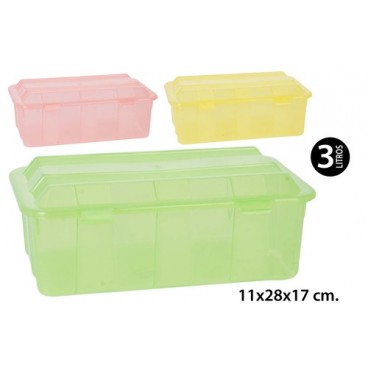 2006177 CONTAINER AVEC COUVERCLE 3L COULEUR (6 PIECES)