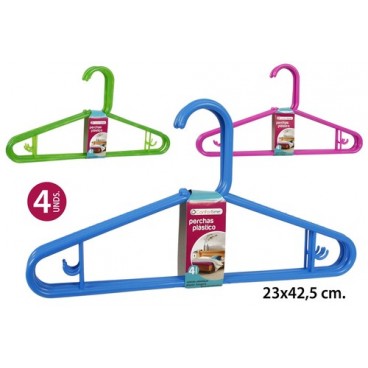 2006491 CINTRES PLASTIQUE COULEUR 4UNDS (24 PIECES)
