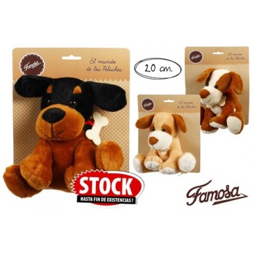 2006650 PELUCHE 20CM CHIEN A/COLLIER ET OSSO FAMOSA-760012120 (48 PIECES)
