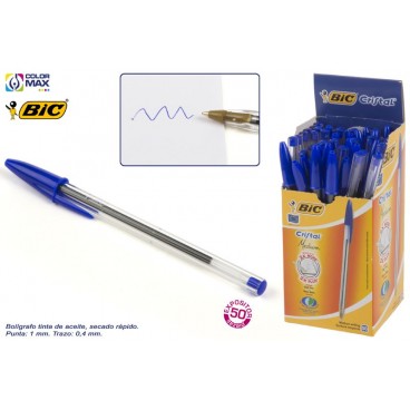 8373609 - STYLO BIC CRISTAL - BOÎTE 50 BLEU ( 200 PIECES)