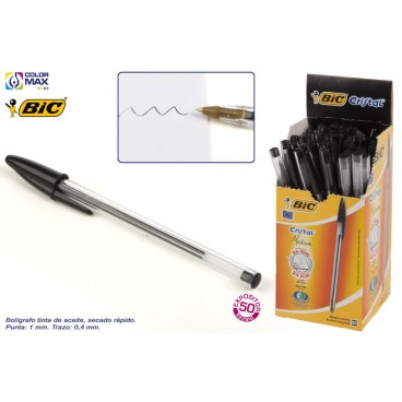 8373639 - STYLO BIC CRISTAL - BOÎTE 50 NOIR ( 200 PIECES)