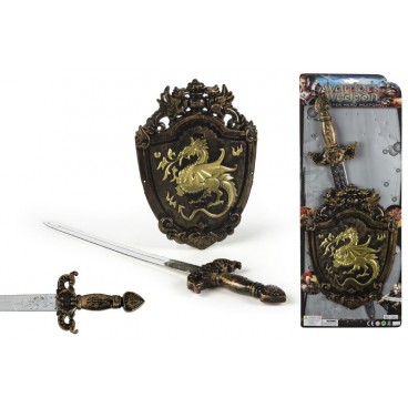 BLISTER ÉPÉE AVEC BOUCLIER GUERRIER ( 24 PIECES)