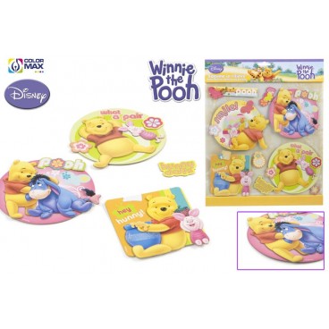 SET 4 STICKERS 3D - WINNIE THE POOH ( 48 PIECES)