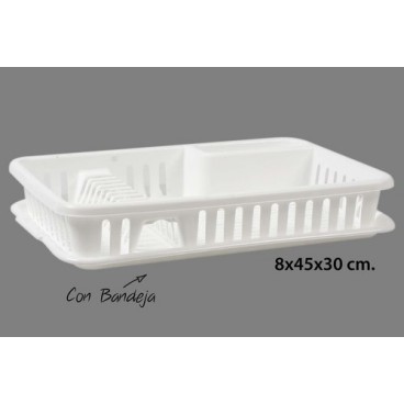 2006702 EGOUTTOIR AVEC PLATEAU BLANC (6 PIECES)