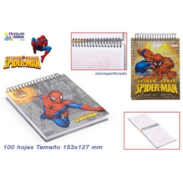 CAHIER SPIRALE 153X127 MM 100 FEUILLES - SPIDERMAN ( 48 PIECES)
