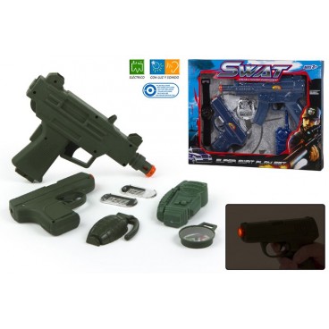 SET POLICE AVEC PISTOLETS ÉLECTRIQUES 2 ASS ( 12 PIECES)