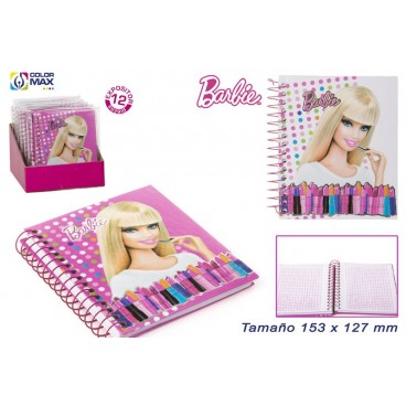 CAHIER 153X127 MM COUVERCLE RIGIDE ESP LAT - BARBIE ( 48 PIECES)