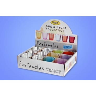 2007203 VERRE DE CRISTAL DE BOUGEOIR COLEURS ASSORT. (96 PIECES)