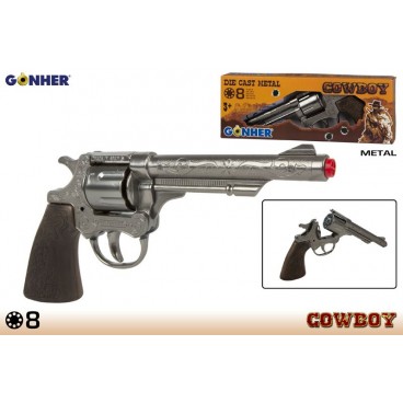 REVOLVER COW-BOY 8 TYRS MÉTALISÉ ( 9 PIECES)
