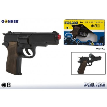 PISTOLET POLICE 8 TYRS - NOIR ( 12 PIECES)