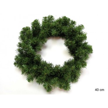 2008597 COURONNE DE NO‰L VERT 40CM (6 PIECES)