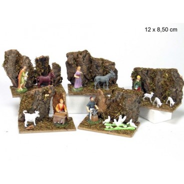 2008701 LES ANIMAUX ET LES FIGURES SCENE 5/M 12X8.50CM (72 PIECES)