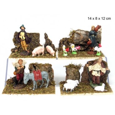 2008702 SCENE DE BERGER A/ANIMAUX 4/M 14X8CM (48 PIECES)
