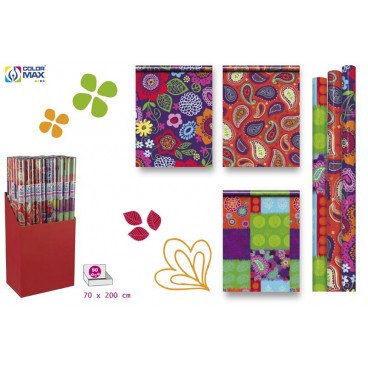 GW-12777 ROULEAU PAPIER CADEAU 70X200CM - FASHION BOHEMIAN ( 50 PIECES)