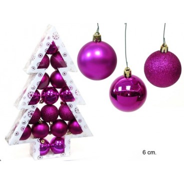 2008833 17 BOULE FUCHSIA 6CM (12 PIECES)