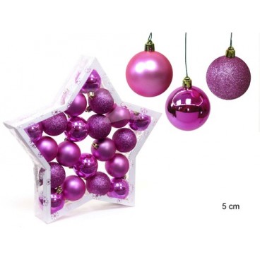 2008840 20 BOULE ROSE 5CM (12 PIECES)