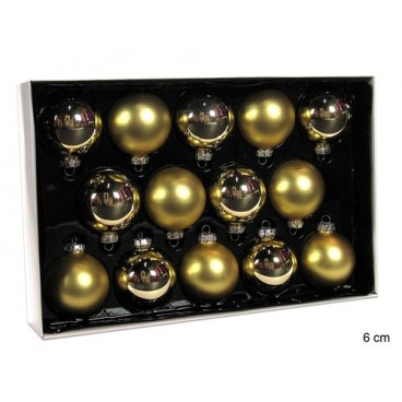 2008864 14 MATE ET LISSE CRISTAL D'OR BALLE 6CM (20 PIECES)