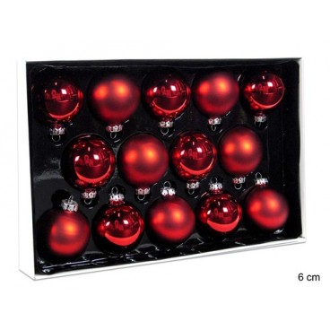 2008866 14 MATE ET LISSE CRISTAL ROUGE BALLE 6CM (20 PIECES)