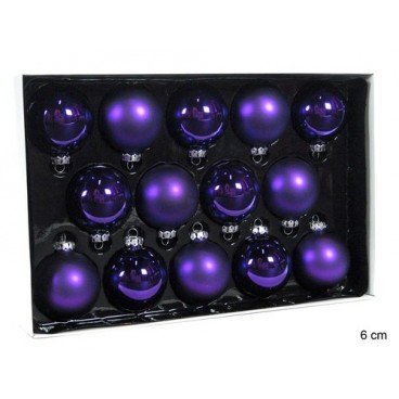2008867 14 MATE ET LISSE CRISTAL POURPRE BALLE 6CM (20 PIECES)