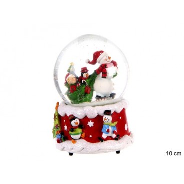 2008927 BOULE PERE NOEL MUSIQUE VERRE 10CM (8 PIECES)