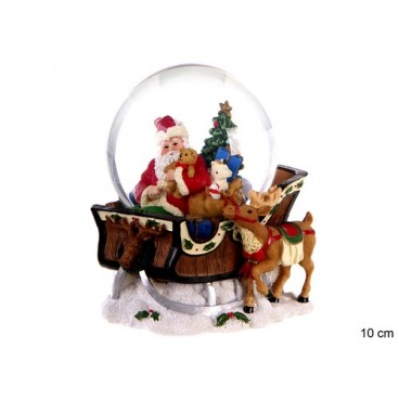 2008928 BOULE PERE NOEL MUSIQUE VERRE 10CM (8 PIECES)