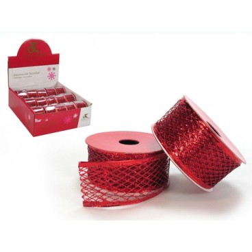 2008989 RUBAN EN OSIER ROUGE 270X3.80CM (60 PIECES)