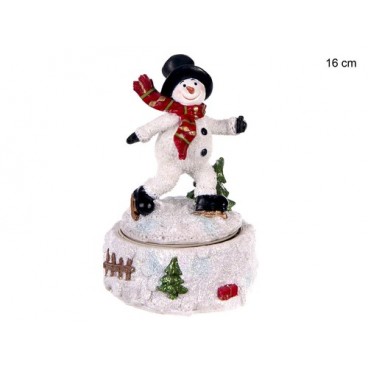 2009083 BONHOMME DE NEIGE A/MUSIQUE A CORDA 16CM (12 PIECES)