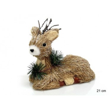 2009104 CERFS ASSIS 21CM (12 PIECES)