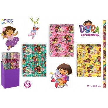ROULEAU PAPIER CADEAU 70X200 CM - DORA 2012 - DISPLAY 50 ( 50 PIECES)