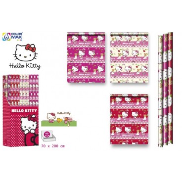 GW-12426 ROULEAU PAPIER 70X200CM - HELLO KITTY - 3ASS DISP50 ( 50 PIECES)