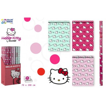 GW11373 ROULEAU PAPIER CADEAUX 70X200-HELLO KITTY-DISPLAY 50 ( 50 PIECES)