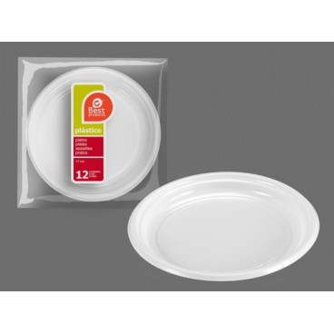 2009366 S/12ASSIETTE À DESSERT PLAST BLANC (60 PIECES)