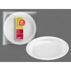 2009367 S/10 ASSIETTE PLATE PLASTIQUE BLANC (60 PIECES)