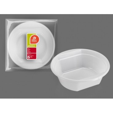2009371 S/6 BOL 500 CC PLASTIQUE BLANC (72 PIECES)