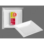 2009373 S/6 ASSIETTE PLATE CARRÉ PLASTIQUE (60 PIECES)