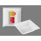 2009374 S/6 ASSIETTE À SOUP CARRÉ PLASTIQUE (60 PIECES)
