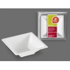 2009377 S/12 BOL CARRÉ PLASTIQUE BLANC (60 PIECES)