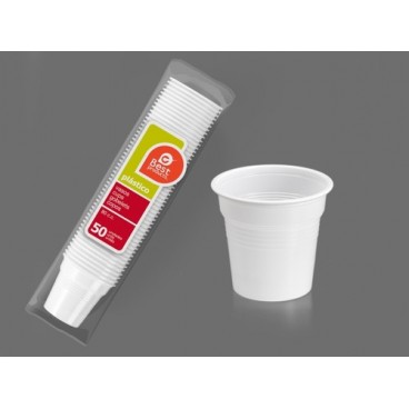 2009378 S/50 VERRE 80 CC PLASTIQUE BLANC (48 PIECES)