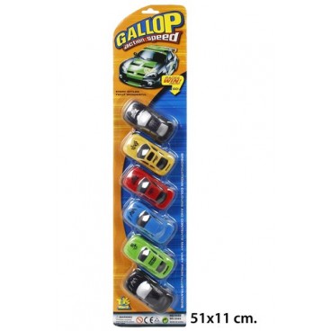 2020049 JU8401 BLIST.6 COCHES PULL BACK 0 (96 PIECES)